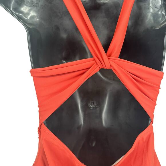 CUPSHE V-neck Ruched One-Piece Swimsuit For Women Sexy Backless Monokini Small - Picture 3 of 9